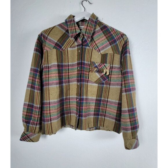 Newport News Tops - Newport News Easy Style Womens Size 12 Button Down Plaid Check Shirt Long Sleeve
